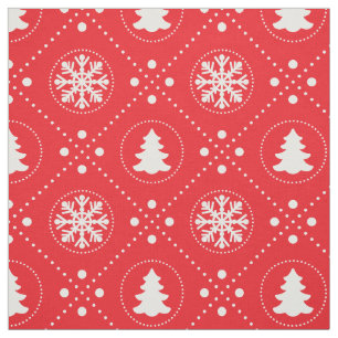 Tela Modelo rojo bonito del navidad blanco