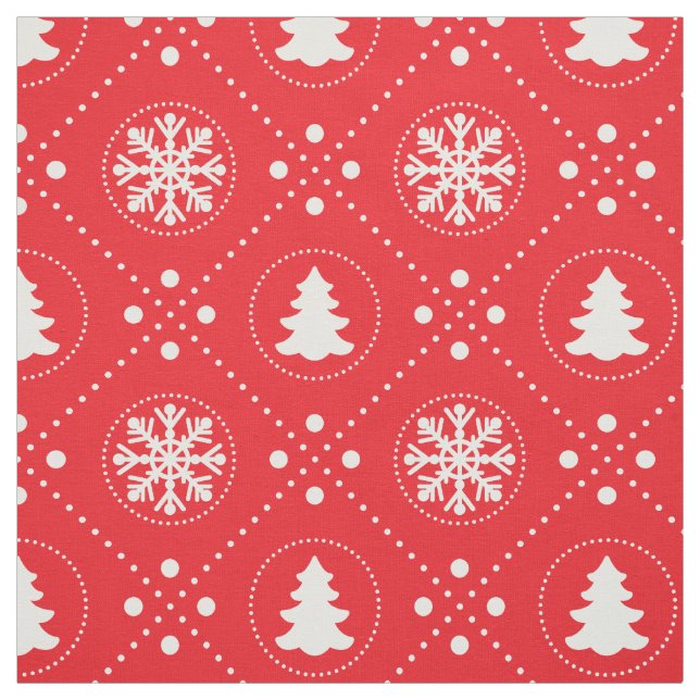 Tela Modelo rojo bonito del navidad blanco (Retal)