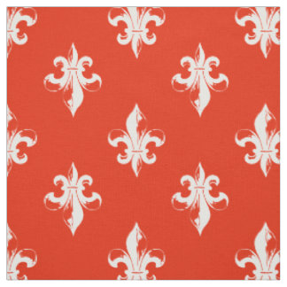 Tela Modelo rojo de la flor de lis