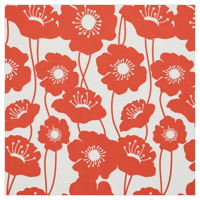 Tela Modelo rojo de las amapolas (Retal)