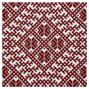 Tela Modelo rojo y blanco letón tradicional del diseñ