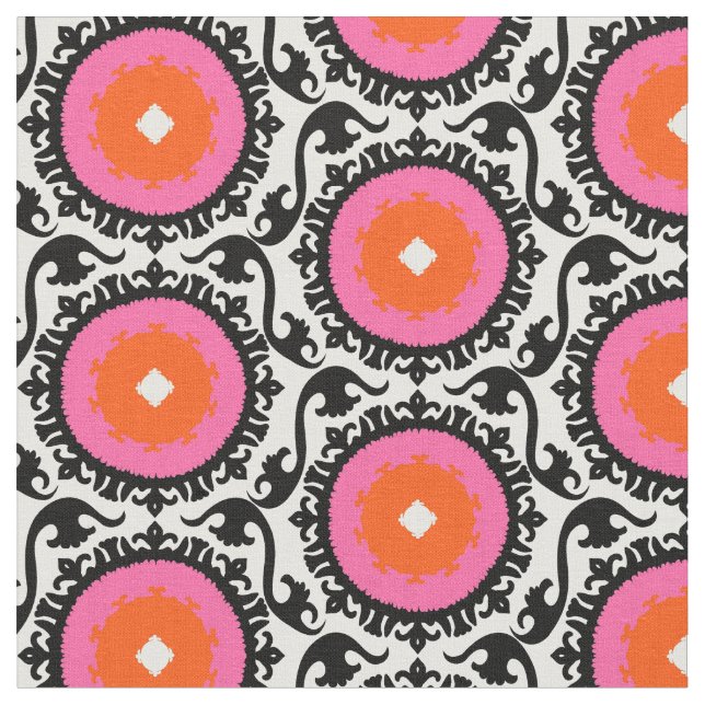 Tela Modelo rosado de Suzani (De cerca)