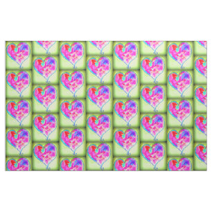 Tela modelo swirly rosado de los corazones