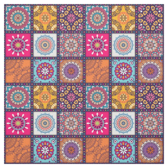 Tela Modelo tejado floral de la mandala espiritual (Retal)