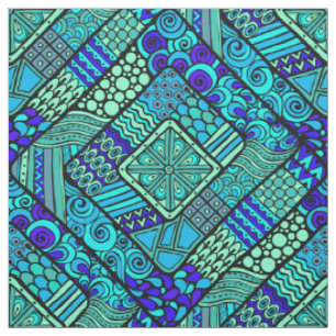 Tela Modelo tribal abstracto azulverde de Boho