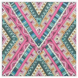 Tela Modelo tribal abstracto colorido brillante de Boho