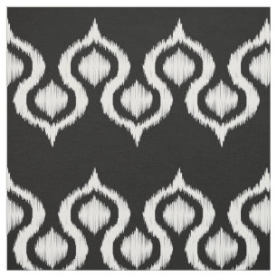 Tela Modelo tribal blanco y negro de Ikat