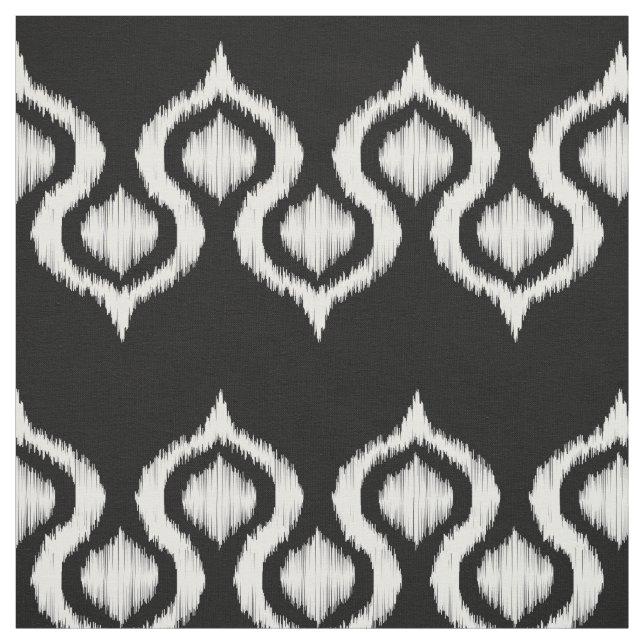Tela Modelo tribal blanco y negro de Ikat (Retal)