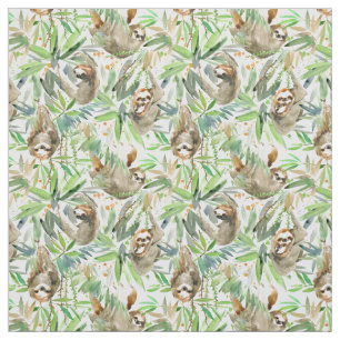 Tela Modelo tropical de la pereza de la acuarela