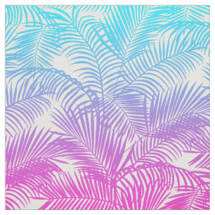 Tela Modelo tropical verde azulado rosado moderno de
