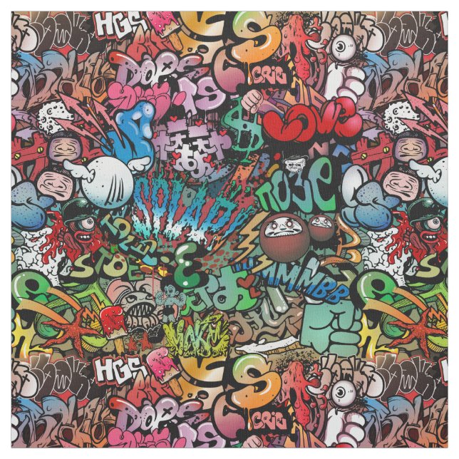 Tela Modelo urbano de los caracteres de la pintada del (Retal)