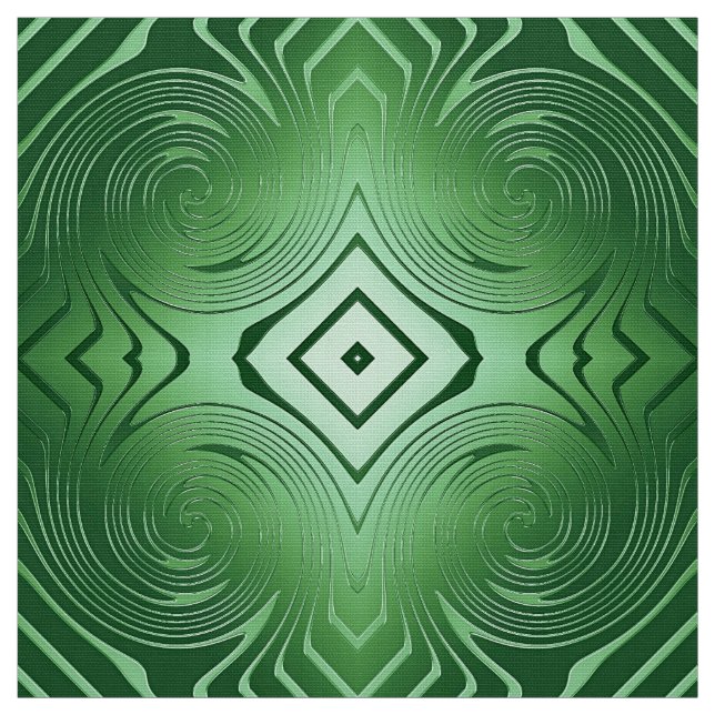 Tela modelo verde abstracto del remolino (Retal)