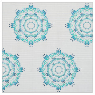 Tela modelo verde azulado étnico de la mandala