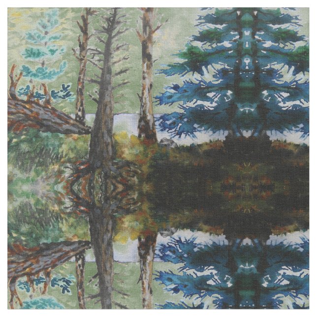 Tela Modelo verde de maderas (De cerca)