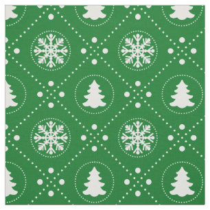 Tela Modelo verde oscuro bonito del navidad blanco