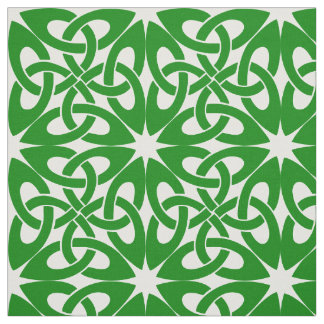 Tela Modelo verde y blanco de Knotwork del Celtic