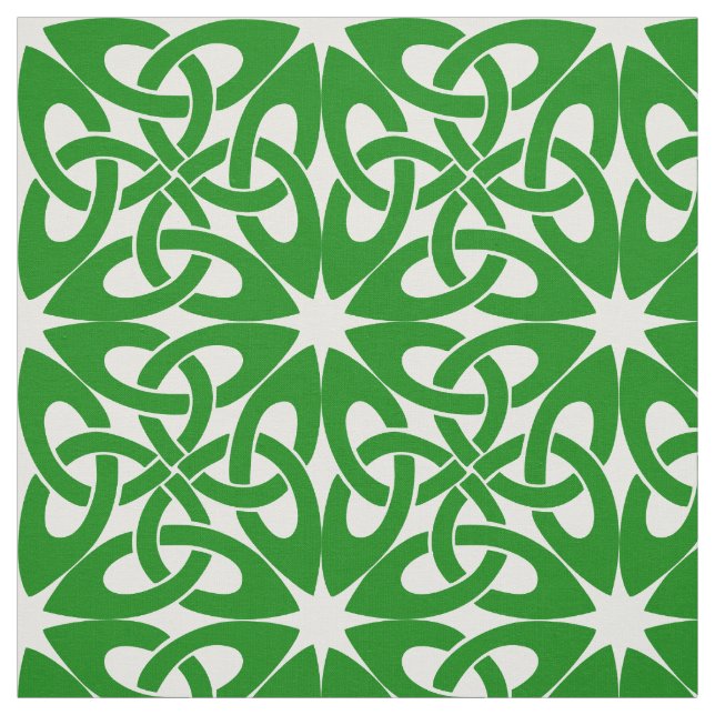 Tela Modelo verde y blanco de Knotwork del Celtic (Retal)