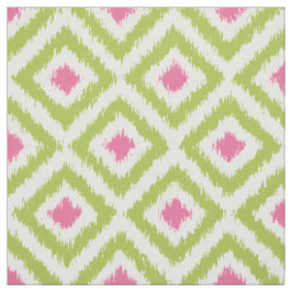 Tela Modelo verde y rosado del gran escala de Ikat de