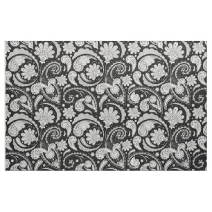 Tela Modelos blancos de Paisley del negro lindo del