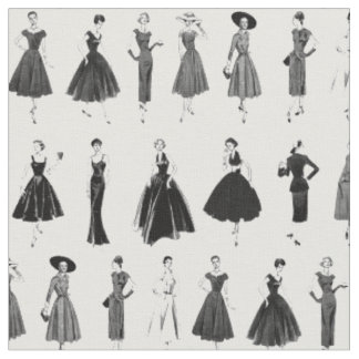 Tela Modelos de Moda Retro en Blanco y Negro Chic
