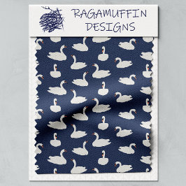 Tela Modern Stylish Blue Swan Pattern 