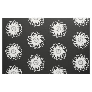 Tela moderna blanco y negro de la flor