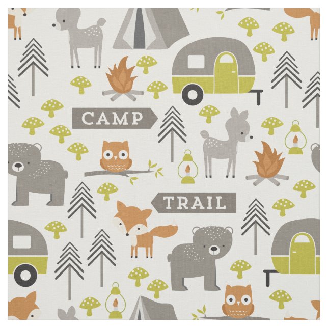 Tela moderna de camper y tejido de animales para b (Retal)