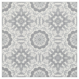 Tela moderna de Medallón gris y blanco