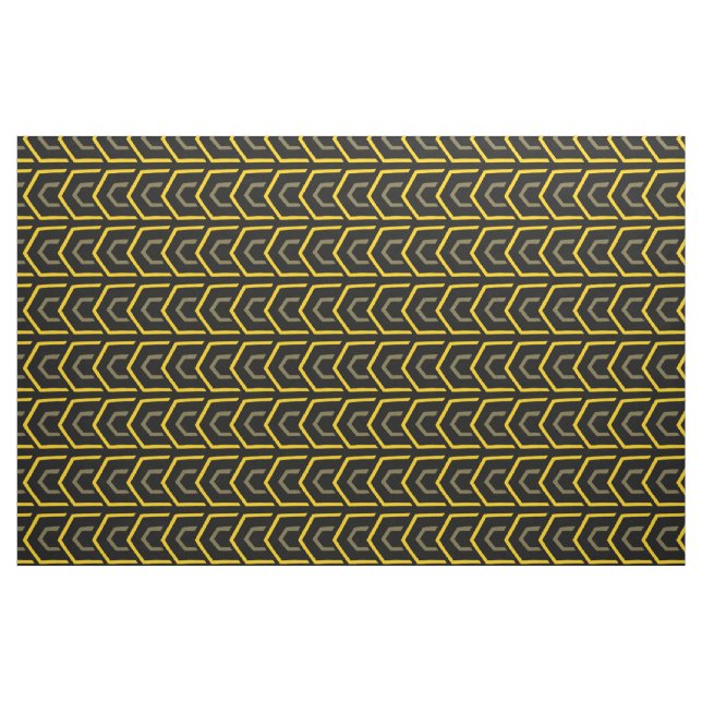 Tela moderna de patrón geométrico negro amarillo ("Cuarto gordo" (fat quarter))