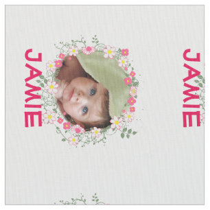 Tela Moderna Garland floral personalizada tu foto