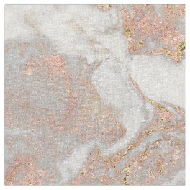 Tela Moderna Moda Faux Rosa Gold Marble Swirl (De cerca)