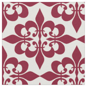 Tela Moderna y elegante Burgundy Damask