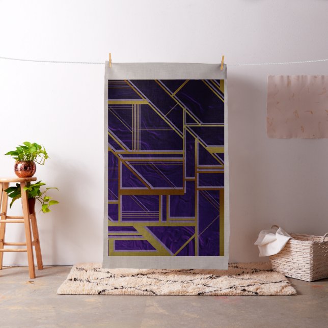 Tela Moderno, dorado, art deco, morado, geométrico, vin (In Situ)