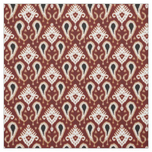 Tela Moderno precioso taupe rojo marrón patrón tribal I