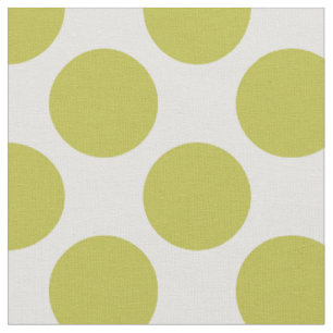 Tela Modernos puntos de polka grandes verdes y blancos 