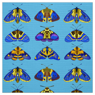 Tela Modos en azul, amarillo dorado y marrón