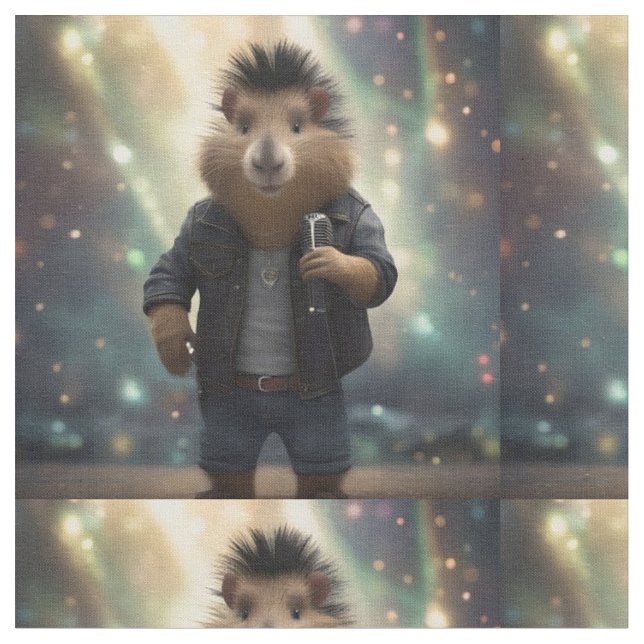 Tela "Mohawk Capybara: ¡Rockin' el río!" (De cerca)