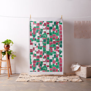 Tela Mondrian Navidades rojos y verdes audaces modernos