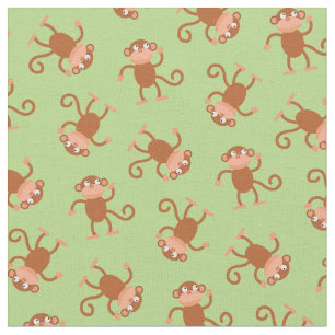 Tela Mono lindo niños luz verde guardería bebé