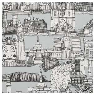 Tela Monocromo jouy toile de AUSTRALIA de