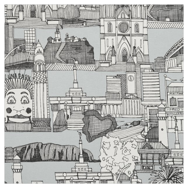 Tela Monocromo jouy toile de AUSTRALIA de (Retal)