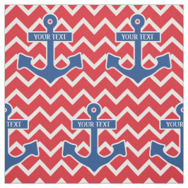 Tela Monograma azul náutico del ancla con Chevron