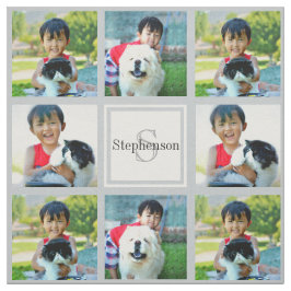Tela Monograma de Collage de fotos personalizado Person