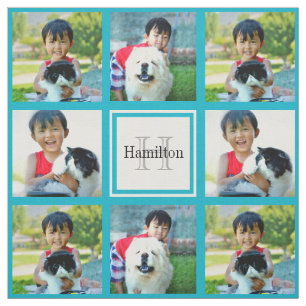 Tela Monograma de Collage de fotos personalizado Person