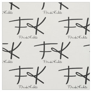 Tela Monograma de Frida Kahlo patrón de firma "FK"
