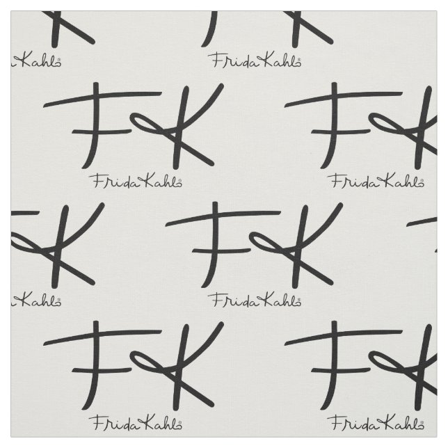 Tela Monograma de Frida Kahlo patrón de firma "FK" (Retal)