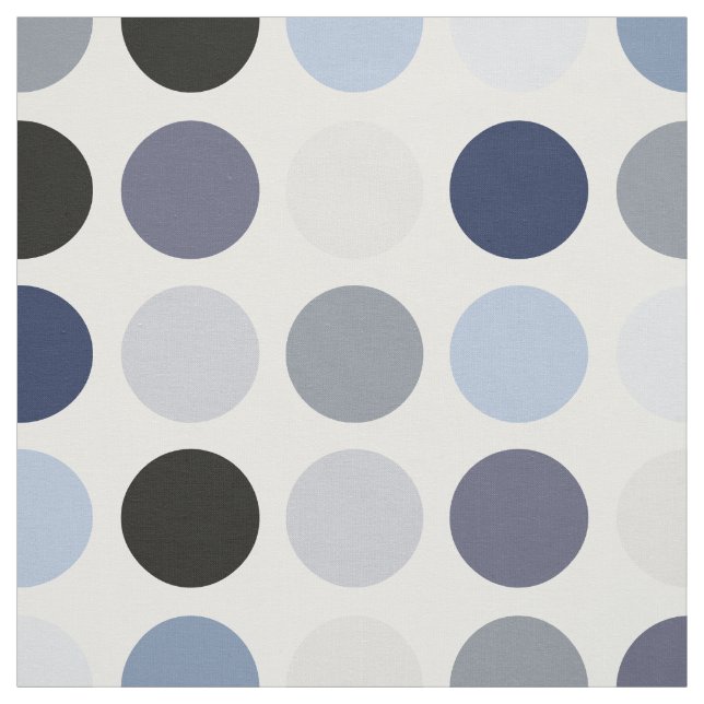 Tela monograma de patrones de polka gris azul moderno (Retal)