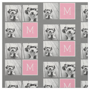 Tela Monograma del Personalizado de Collage de fotos de