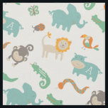 Tela Monogramado | En la jungla<br><div class="desc">Impresión animal con temática de la selva dulce diseñada por Shelby Allison que puede personalizarse con la inicial de su bebé.</div>