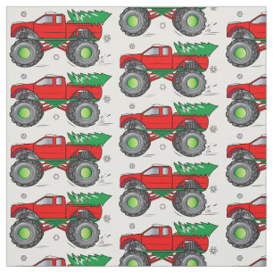 Tela Monster truck que acarrea el árbol de navidad en